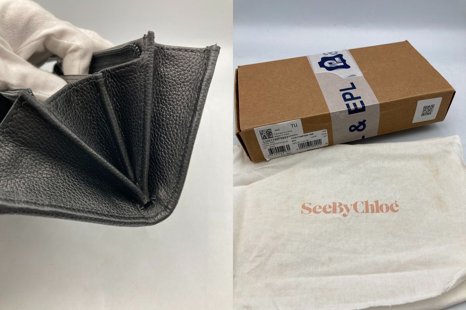 SEE BY CHLOE [シーバイクロエ] リジ― リッジ― 長財布 レディース CHS17WP582 ブラック 中古 D4 SEE BY CHLOE [シーバイクロエ] リジ― リッジ― 長財布 レディース