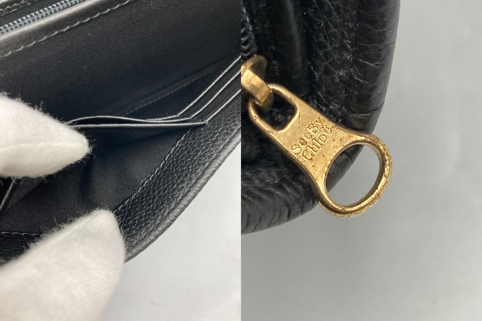 SEE BY CHLOE [シーバイクロエ] リジ― リッジ― 長財布 レディース CHS17WP582 ブラック 中古 D4 SEE BY CHLOE [シーバイクロエ] リジ― リッジ― 長財布 レディース