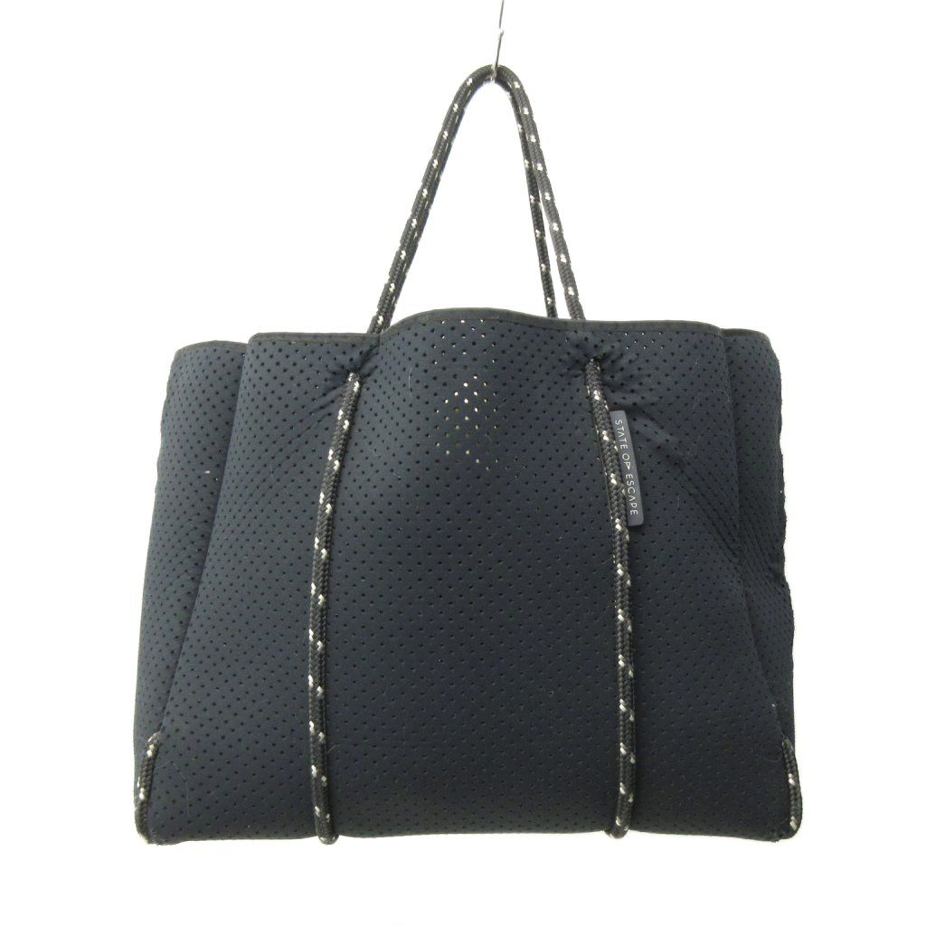 ステイトオブエスケープ STATE OF ESCAPE フライングソロ トートバッグ パンチング ポーチ付き 黒 ブラック 0109