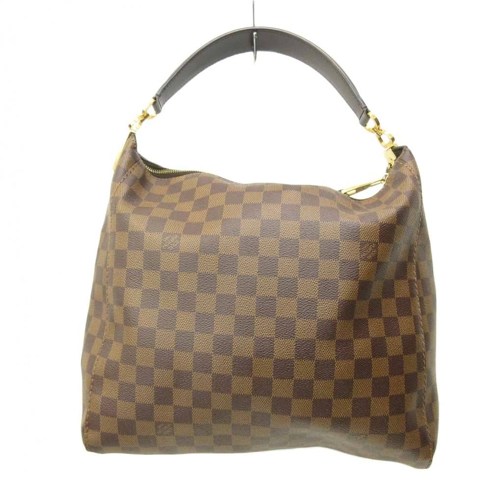 ルイヴィトン LOUIS VUITTON ダミエ ポートベローPM ハンドバッグ 総柄 レザー 茶 ブラウン N 41184 0109