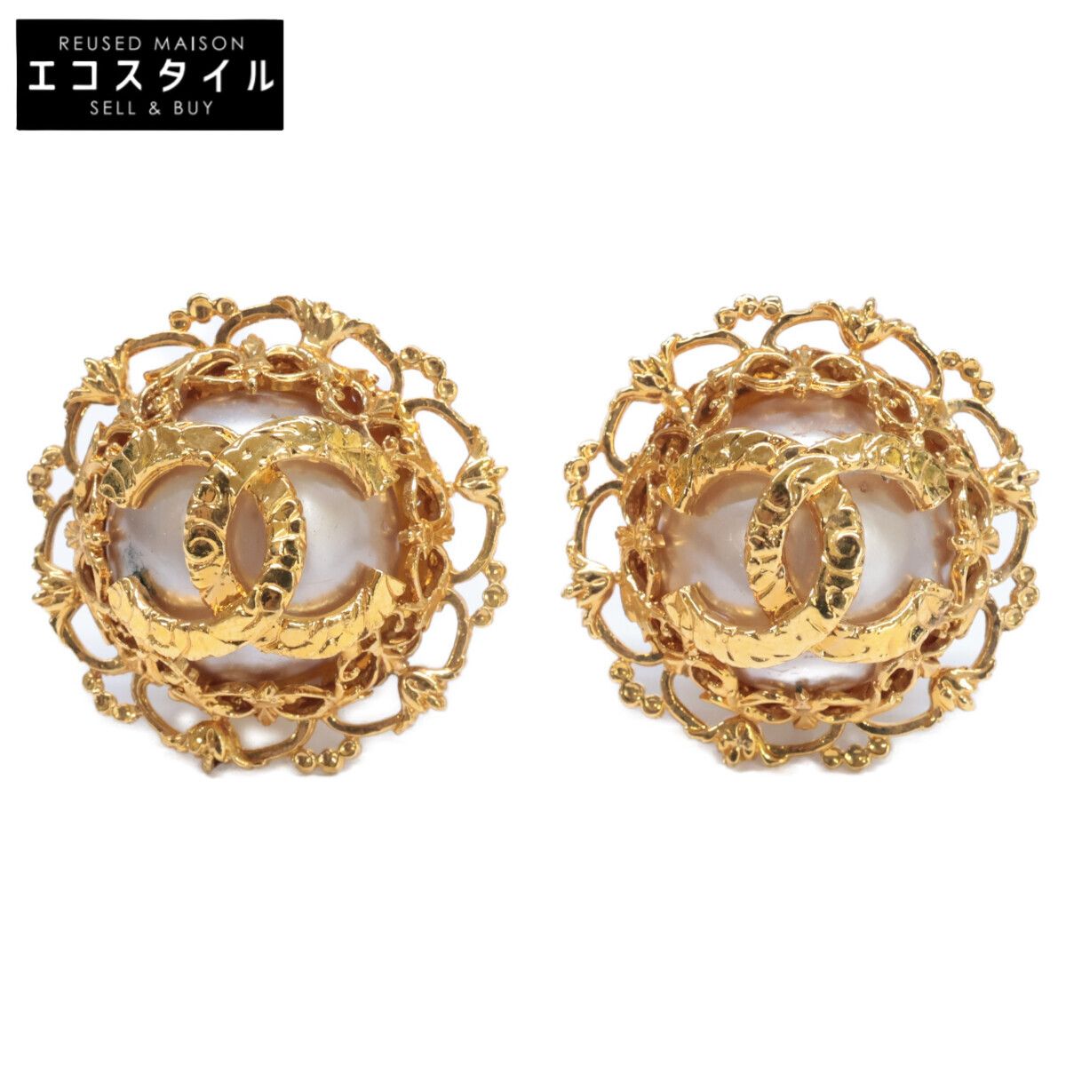 CHANEL シャネル 2 9 ヴィンテージ ココマーク フェイクバロックパール 溶岩