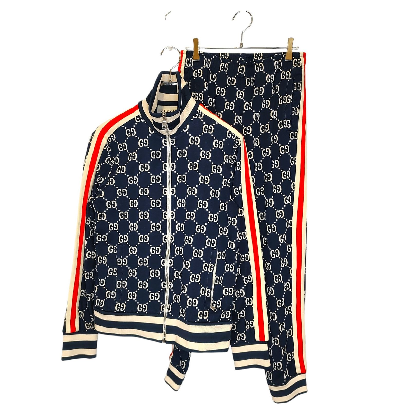 GUCCI グッチ GG柄 ジャージ セットアップ 496919|496920 XS ネイビー メンズ