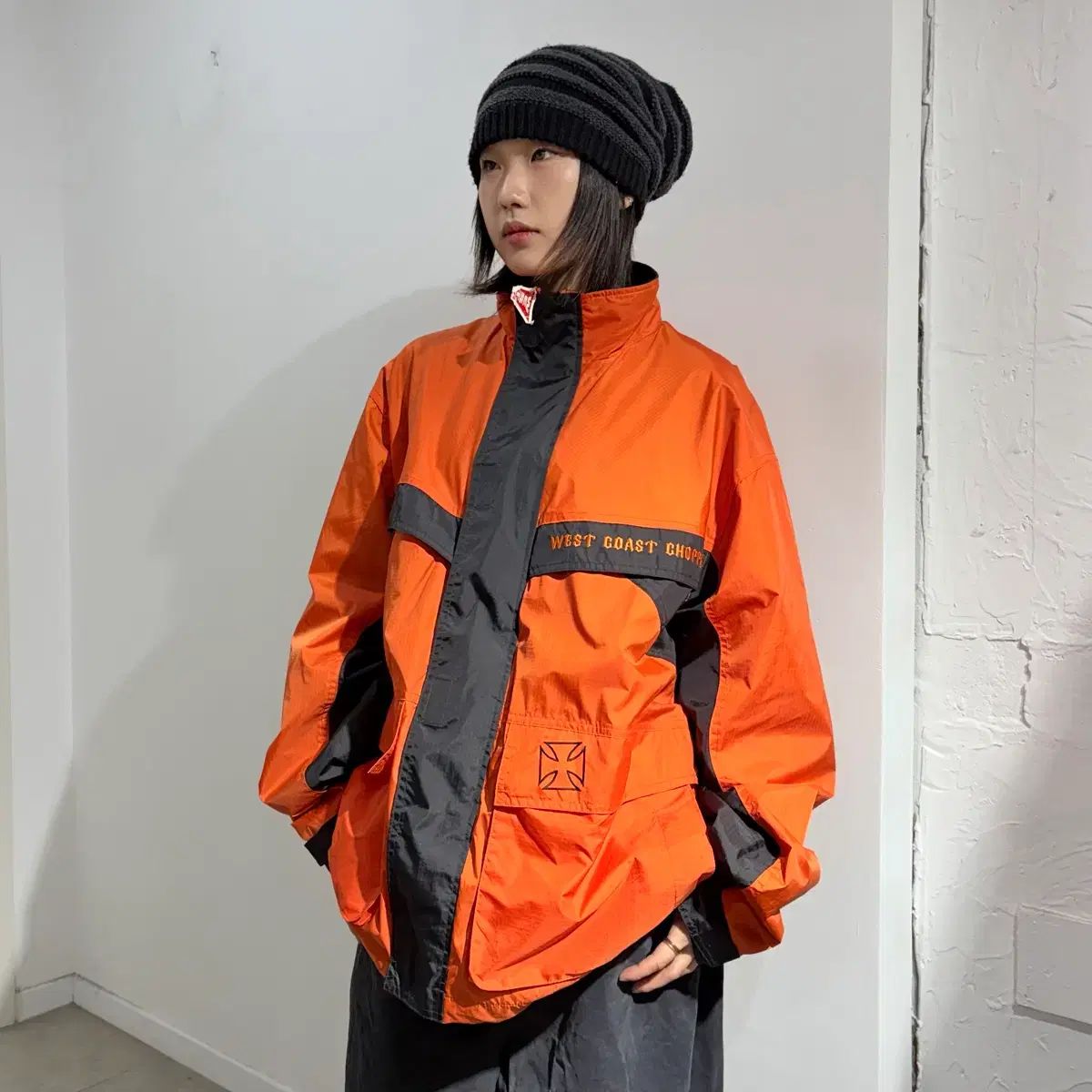 West Coast Choppers オレンジ ウィンドブレーカー ライディング ジャケット