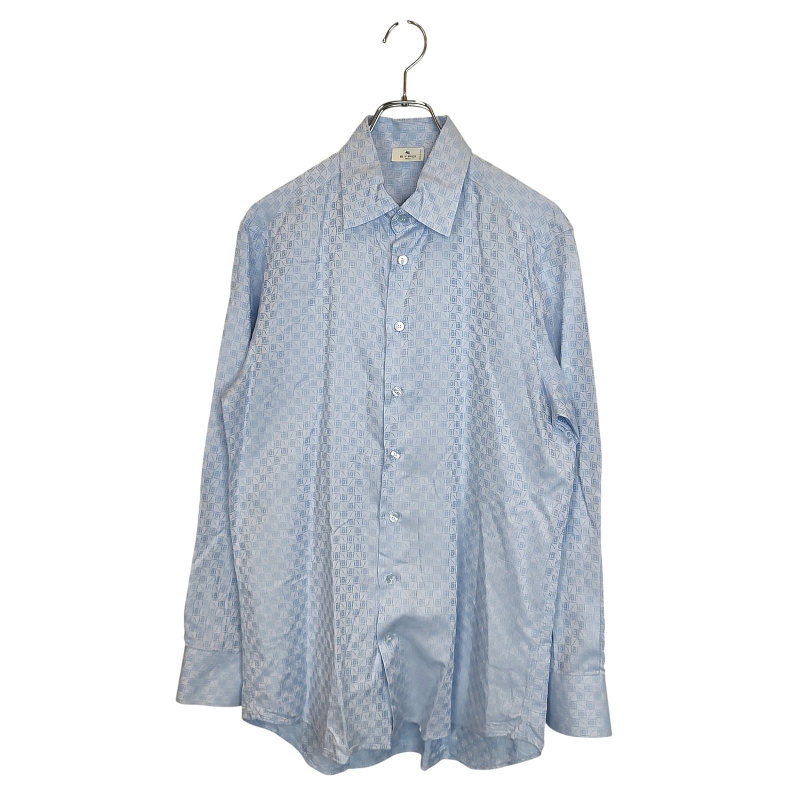 ETRO エトロ 23AW 総柄 長袖 シャツ 12908-3108 38 ブルー メンズ 