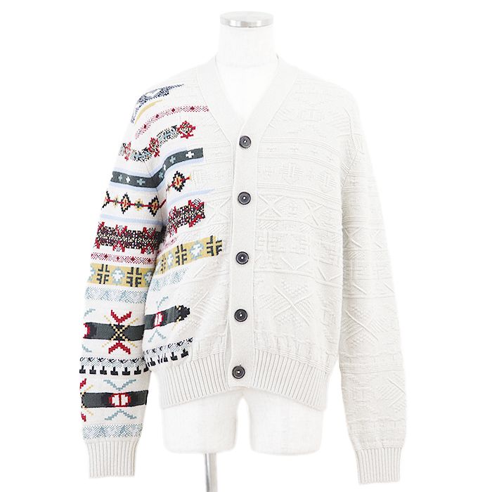 新品同様】HERMES エルメス ニットカーディガン フェアアイル柄 ミドル