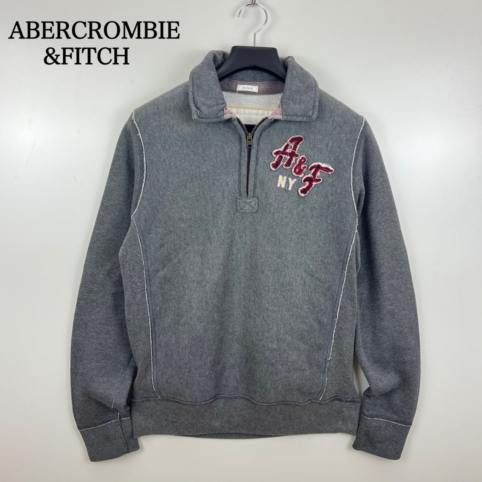 ABERCROMBIE&FITCH 00s y2k archive grunge half zip sweatshirts S