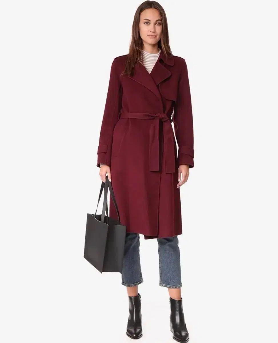 セオリー ウール カシミア コート バーガンディ