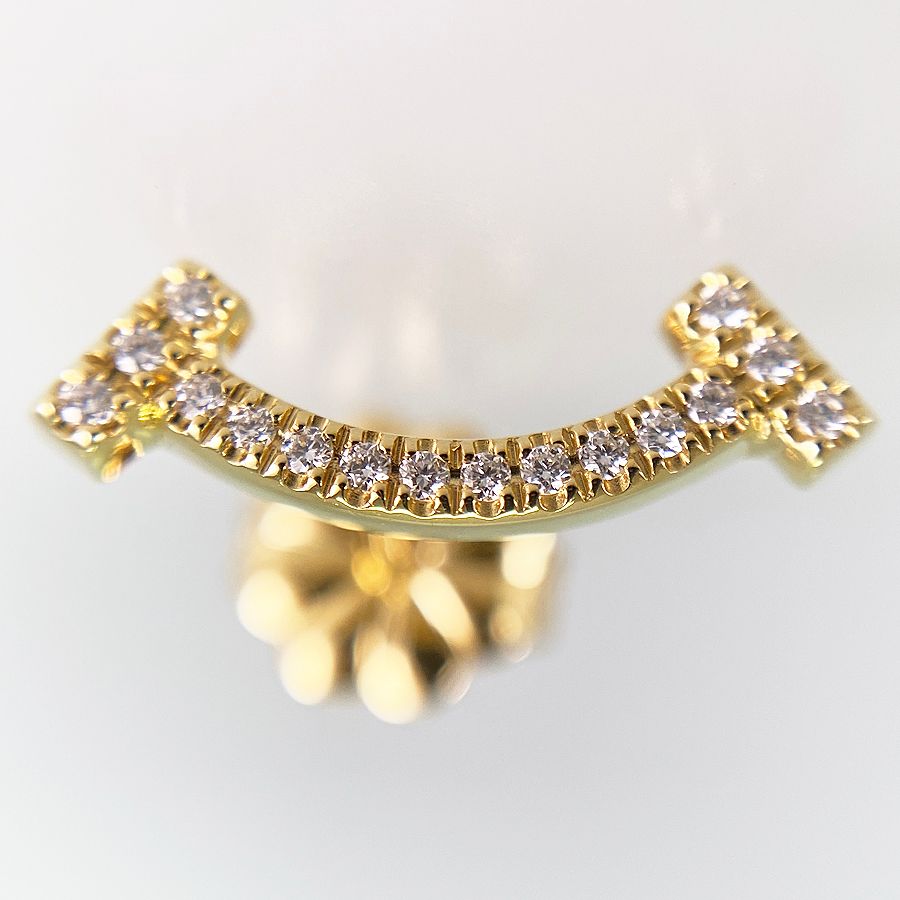 ティファニー TIFFANY&Co. Tスマイル K18YG ダイヤモンド ピアス sss