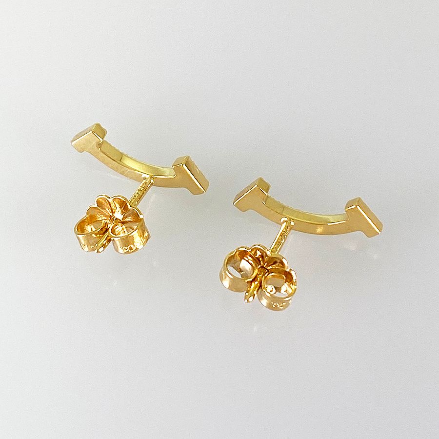 ティファニー TIFFANY&Co. Tスマイル K18YG ダイヤモンド ピアス sss