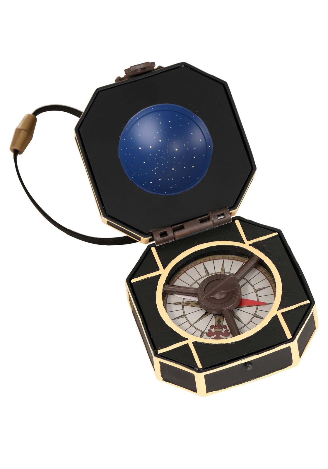 Jack Sparrow Compass Prop - プラスチックケース 人工生皮コードネックレス 3インチ 公式ライセンス標準