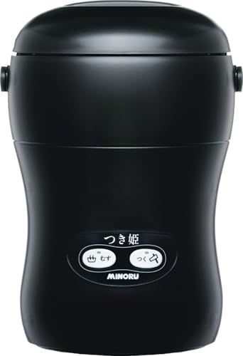 みのる産業 餅つき機 つき姫 国産 小型 3合 家庭用 コンパクト 餅つき 蒸す リッチブラック HS-037 B