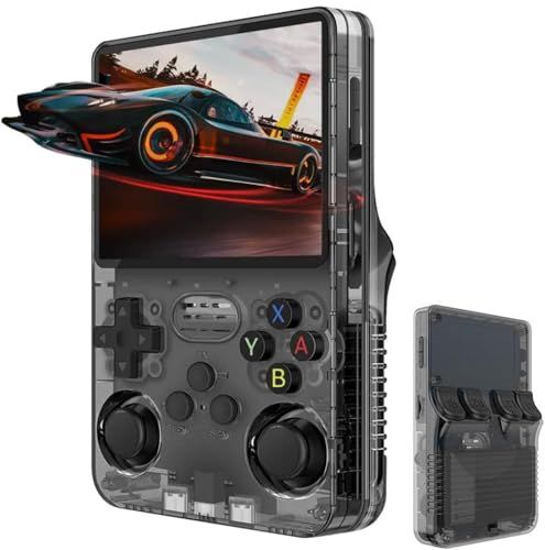 Whatsko R 36 S ArkOS レトロハンドヘルドゲームコンソール RK 3326 3.5インチIPS 64ビット デュアル3 Dジョイスティック ポータブルエミュレータ互換機 日本語対応 3000 mAh 64 GB ?po