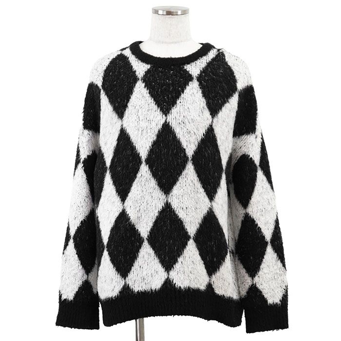 CELINE セリーヌ ニット サーフスタイル ボクシー インターシャ ダイヤ 
