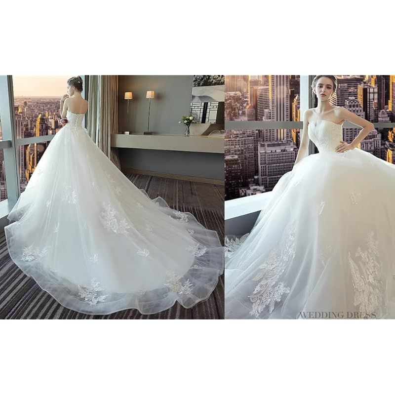 株式会社豊作] ウエディングドレス フラワービスチェ ロング Aライン