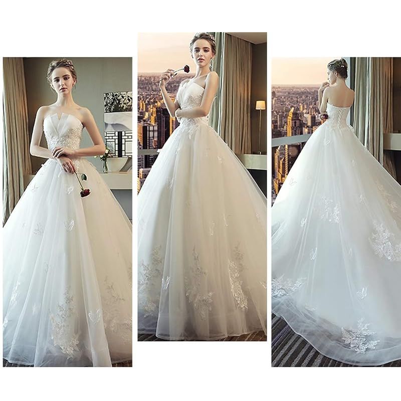 株式会社豊作] ウエディングドレス フラワービスチェ ロング Aライン