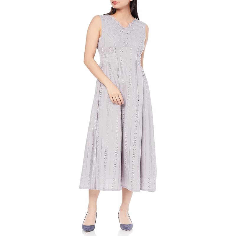 レッセパッセ カジュアルドレス ｶｯﾄﾜｰｸﾚｰｽﾏｷｼﾜﾝﾋﾟｰｽ レディース ﾗｲﾄｸﾞﾚｰ