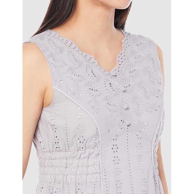 レッセパッセ カジュアルドレス ｶｯﾄﾜｰｸﾚｰｽﾏｷｼﾜﾝﾋﾟｰｽ レディース ﾗｲﾄｸﾞﾚｰ