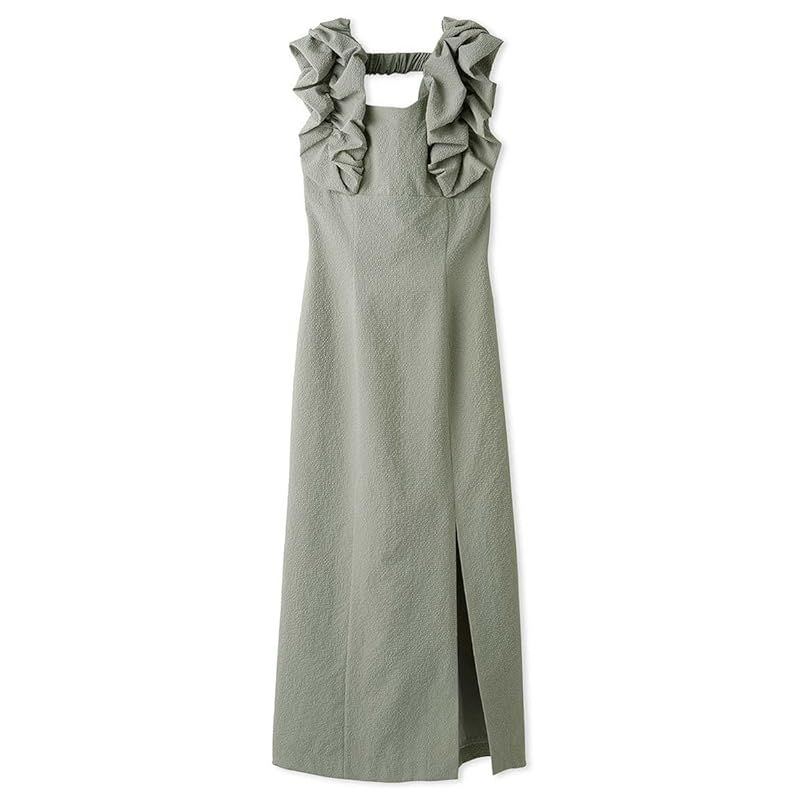 バルーンフリルスリーブIラインワンピ