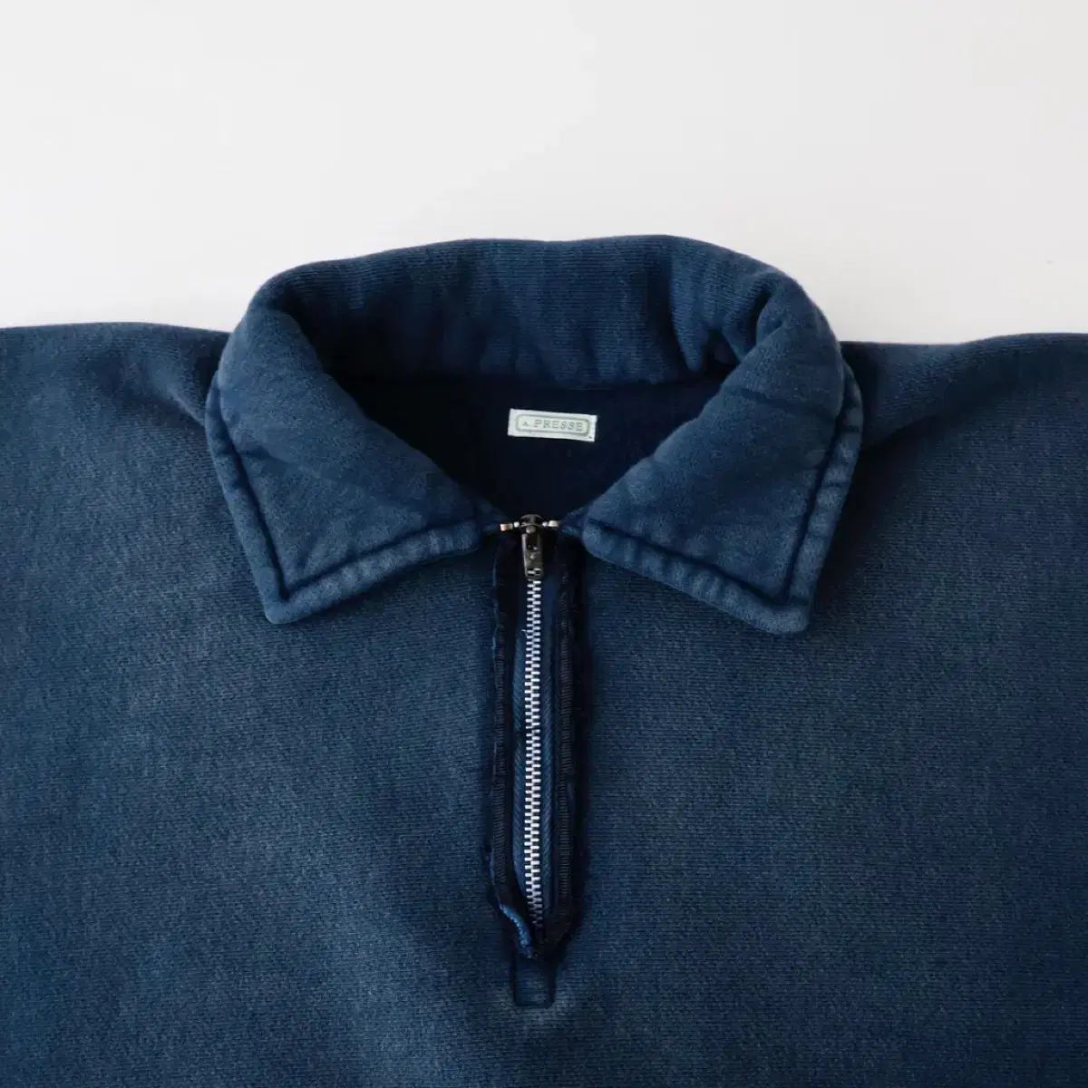 アプレッセ ヴィンテージ ハーフジップアップ スウェットシャツ ブルー 3