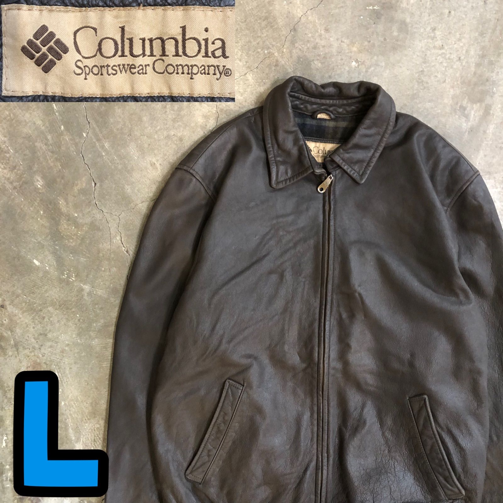 T 7296 Columbia レザージャケット アウトドア 90 s