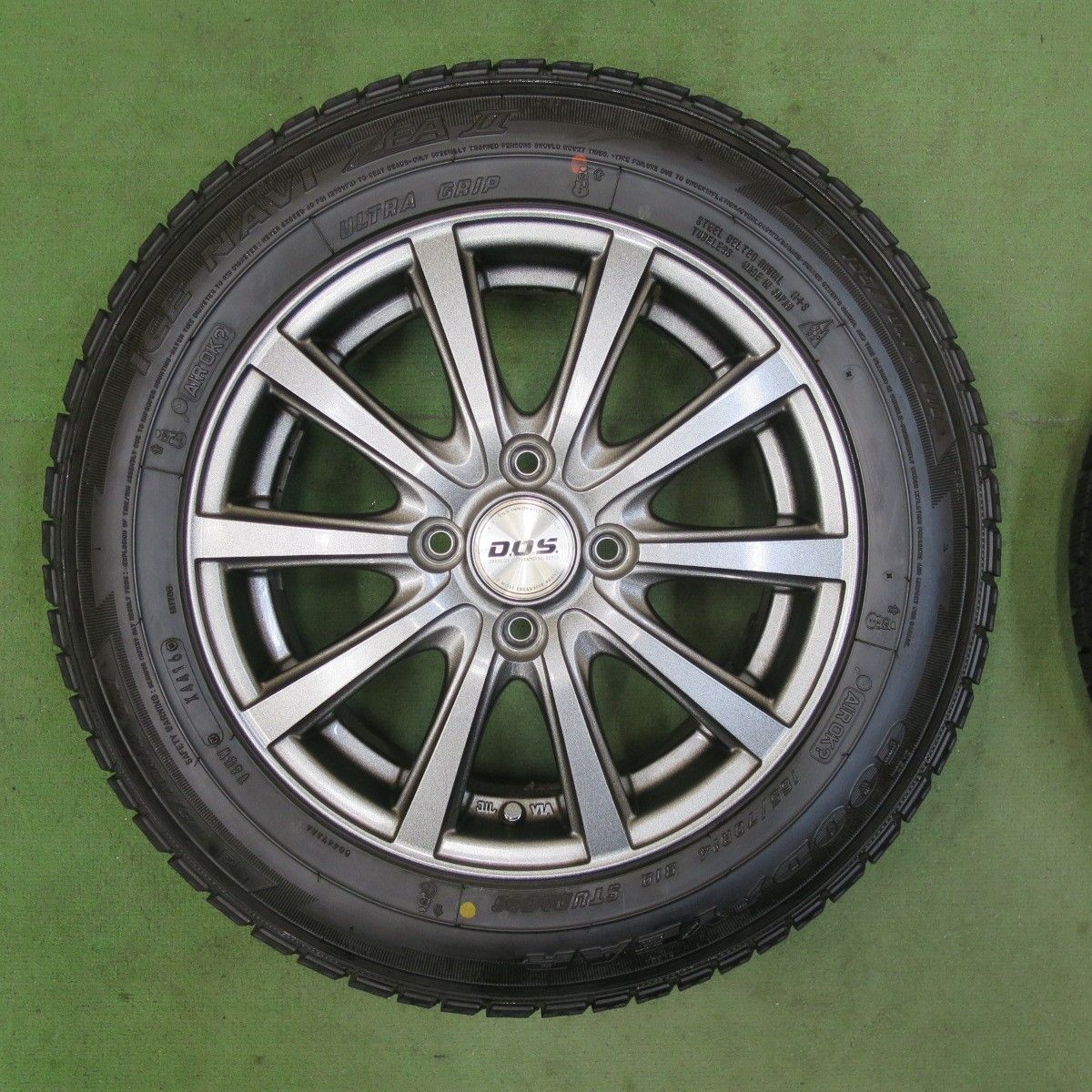  バリ溝 キレイ 9.5分 スタッドレス 165|70 R 14 グッドイヤー アイスナビ ZEA 2 D.O.S. DOS 社外 アルミ 14インチ PCD 100|4 H ス 14インチ タイヤ ホイールセット