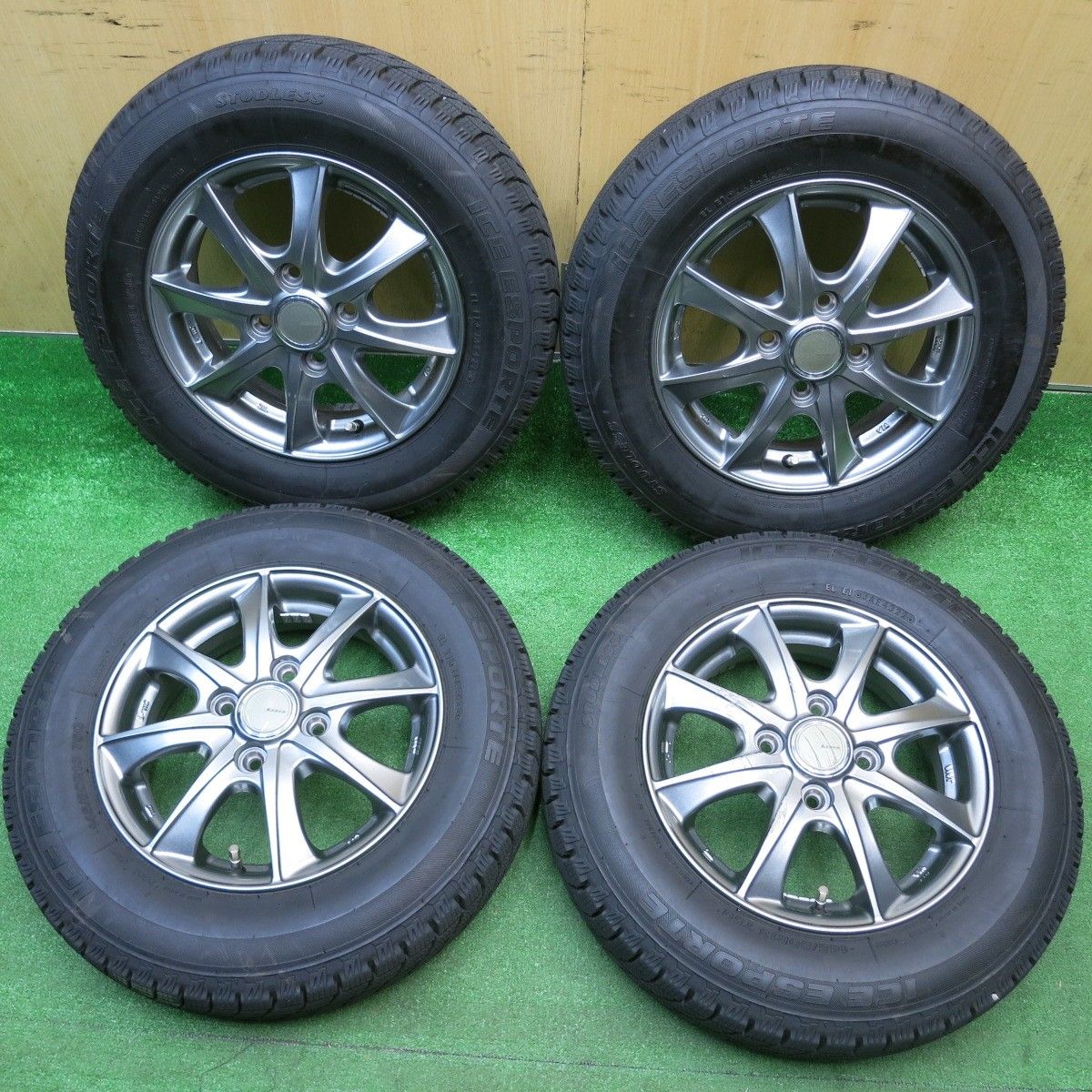 バリ溝 22年 9.5分以上 スタッドレス 145|80 R 13 アイスエスポルテ LEBEN BX レーベン 13インチ PCD 100|4 H ス