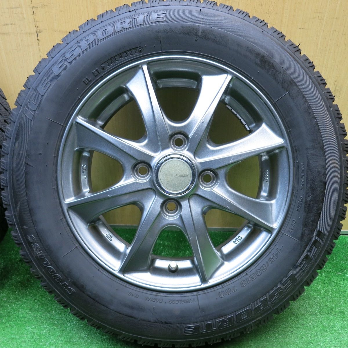 バリ溝 22年 9.5分以上 スタッドレス 145|80 R 13 アイスエスポルテ LEBEN BX レーベン 13インチ PCD 100|4 H ス
