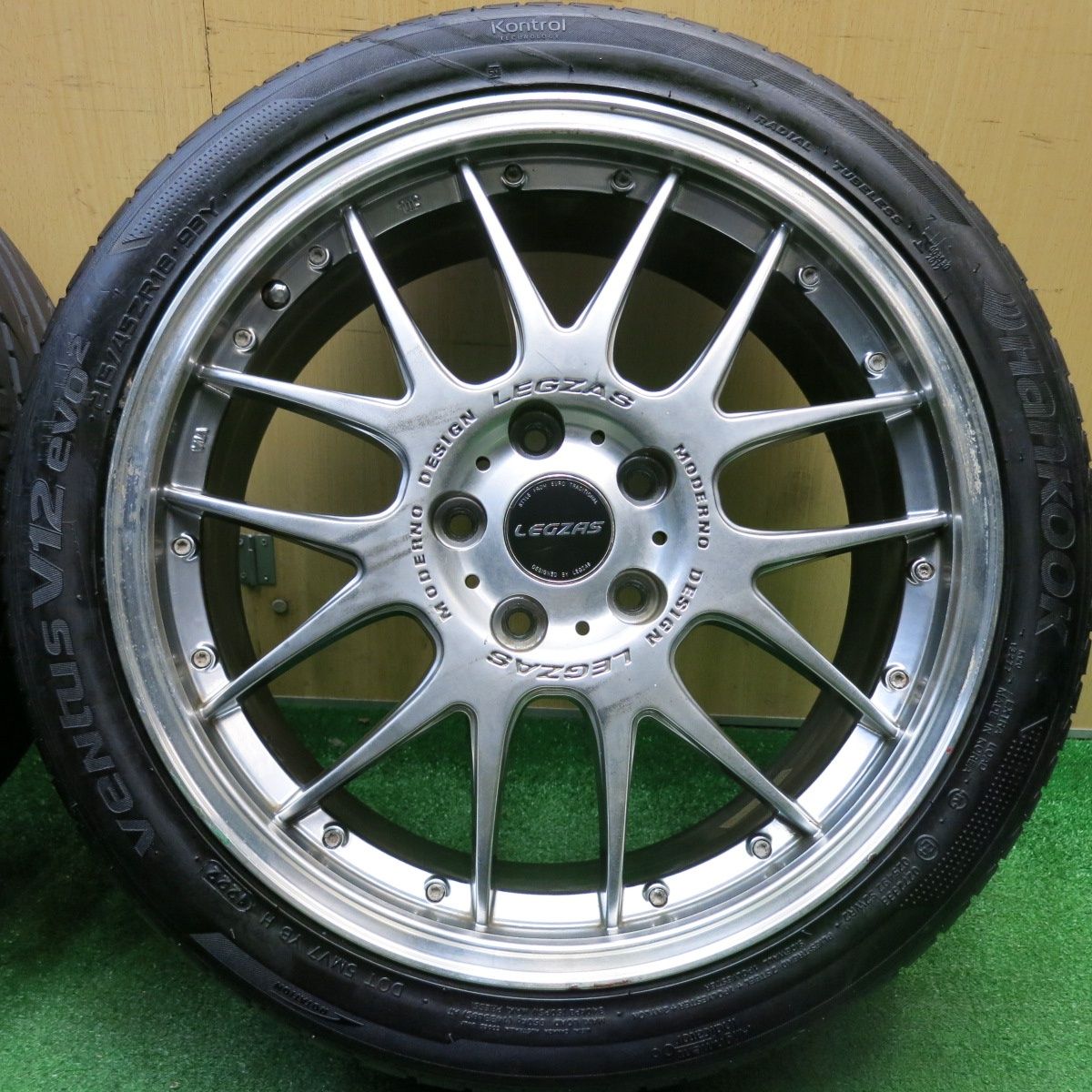4本価格 22年 LEGZAS MODERNO DESIGN Stich 215|45 R 18 ハンコック VENTUS V 12 evo 2 シュティッヒ レグザス 18インチ PCD 114.3|5 H ノ