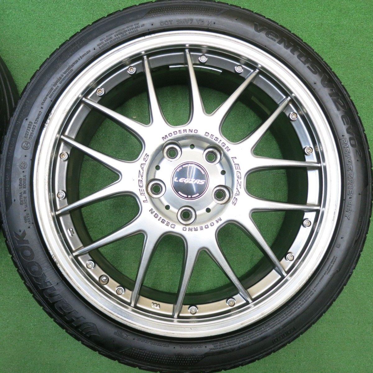  4本価格 22年 LEGZAS MODERNO DESIGN Stich 215|45 R 18 ハンコック VENTUS V 12 evo 2 シュティッヒ レグザス 18インチ PCD 114.3|5 H ノ 18インチ タイヤ ホイールセット
