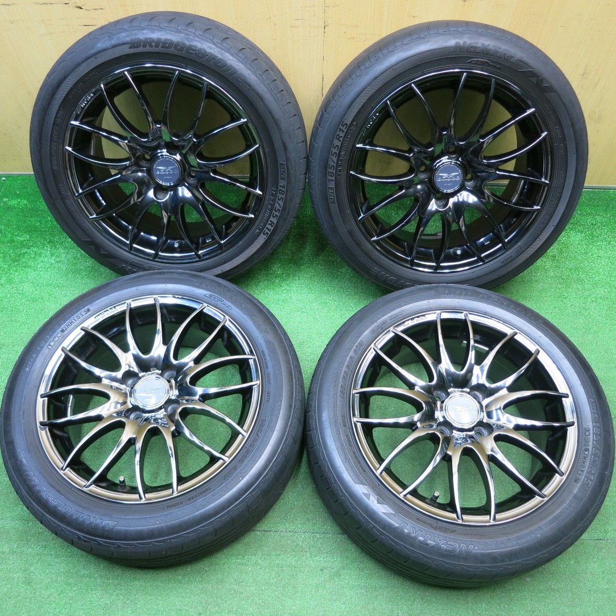 かね②ワーク　WORK STEEZ 15インチホイール 4本価格☆WORK STEEZ NICROSS 185/55R15 ブリヂストン ネクストリー