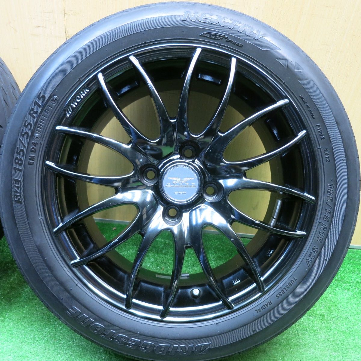 かね②ワーク　WORK STEEZ 15インチホイール 4本価格☆WORK STEEZ NICROSS 185/55R15 ブリヂストン ネクストリー