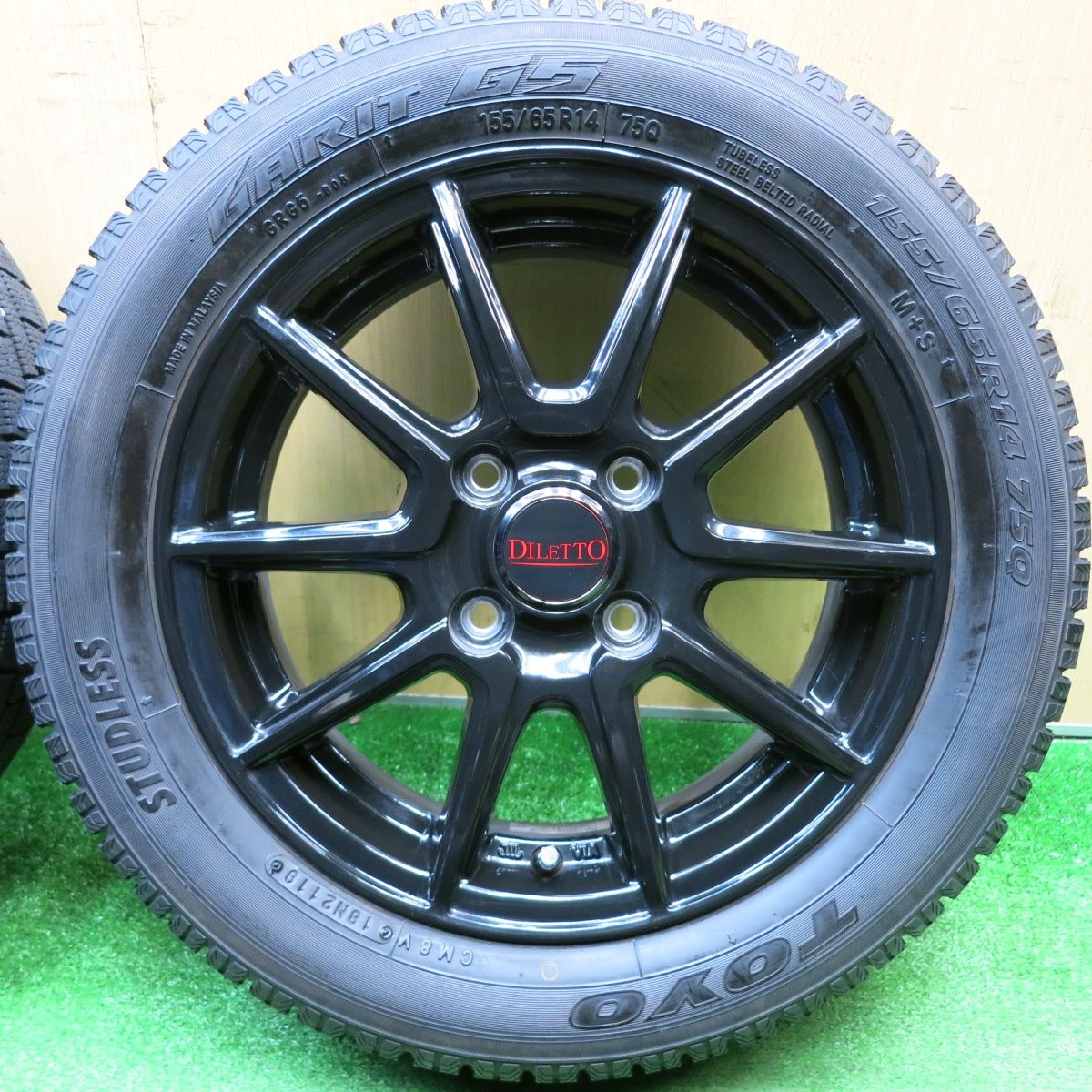 バリ溝 キレイ 9.5分以上 スタッドレス 155|65 R 14 トーヨー ガリット G 5 DILETTO S 52 ディレット 14インチ PCD 100|4 H ス