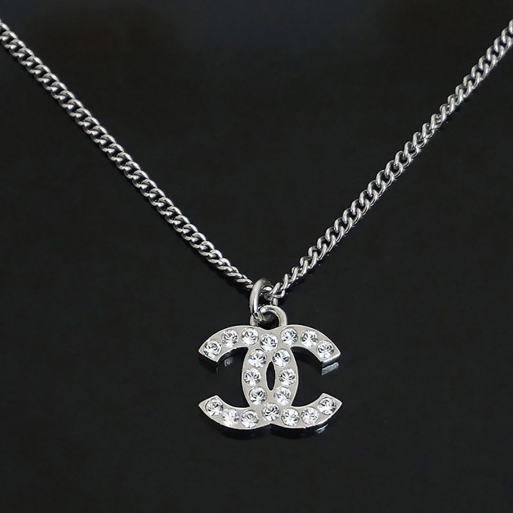 シャネル A 28942 ココマーク ラインストーン シルバー ネックレス ペンダント CHANEL ♥ 展示品