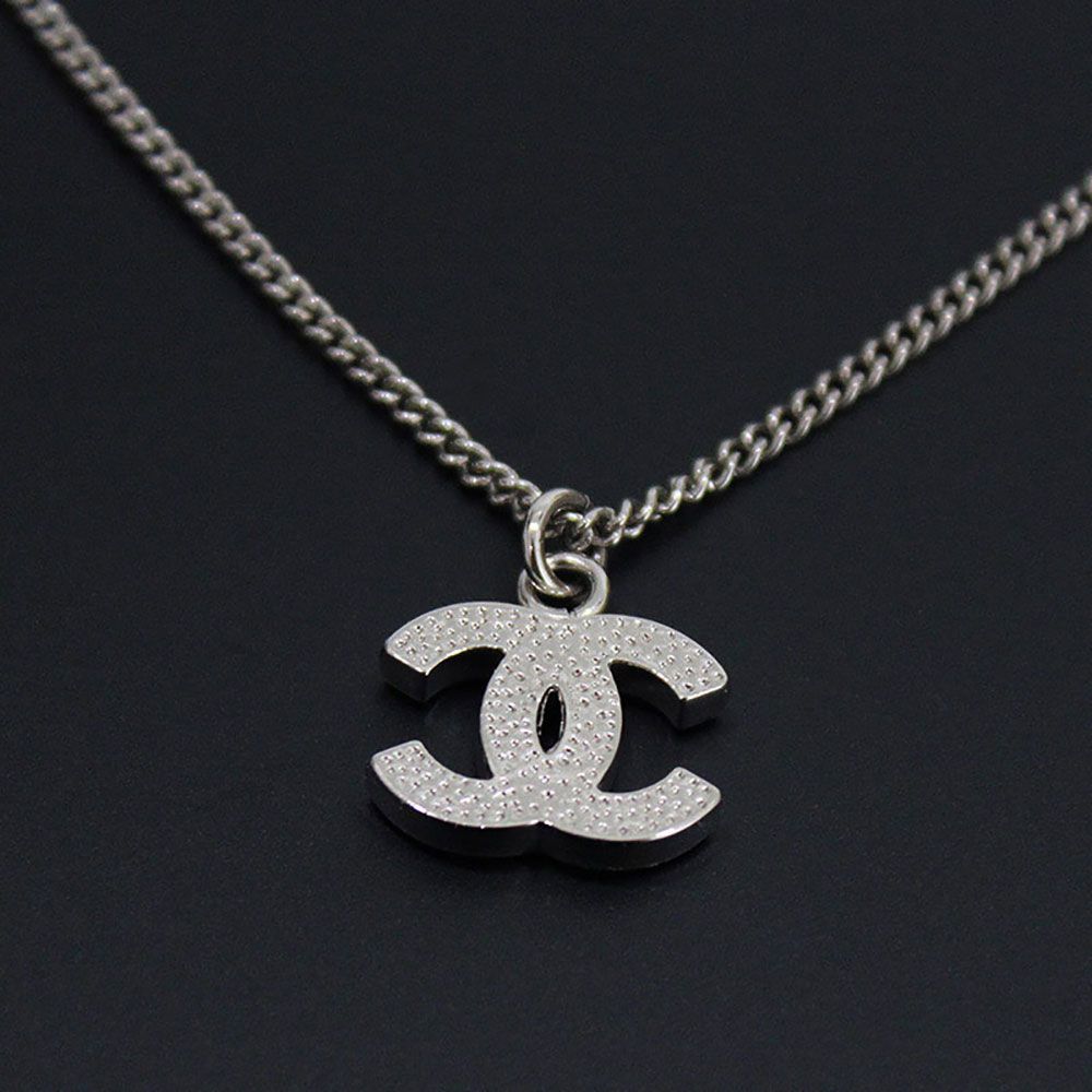 シャネル A28942 ココマーク ラインストーン シルバー ネックレス