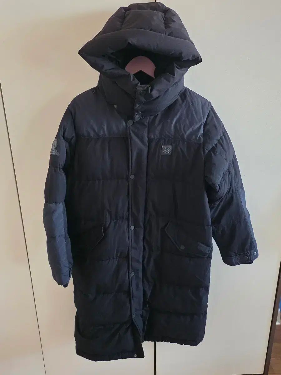 コロン スポーツ ブラック ロング フード ダウン アウター