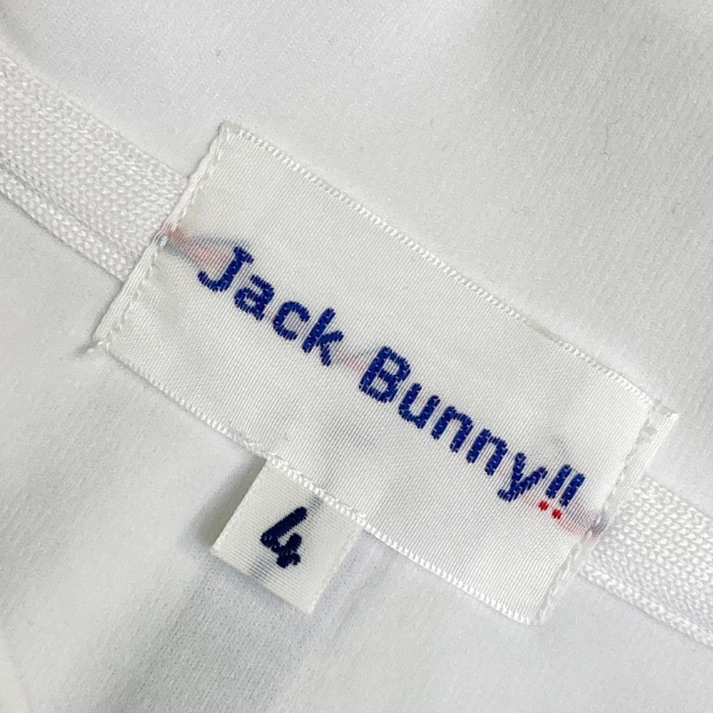 4 サイズ M ジャックバニー ポロシャツ ホワイト メンズ 新品 ゴルフ JACK BUNNY ジャックバニー 2025年 長袖ポロシャツ ホワイト系 4