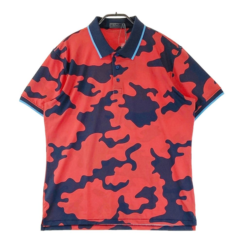 サイズ M G|FORE ジーフォア 半袖ポロシャツ カモフラ柄 レッド系 ゴルフウェア メンズ ストスト