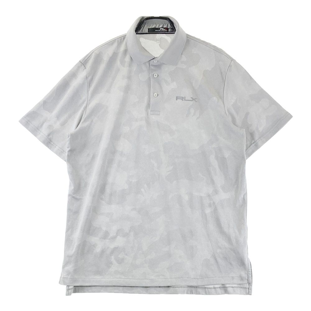 サイズ LG RLX ラルフローレン 半袖ポロシャツ カモフラ柄 グレー系 ゴルフウェア メンズ ストスト