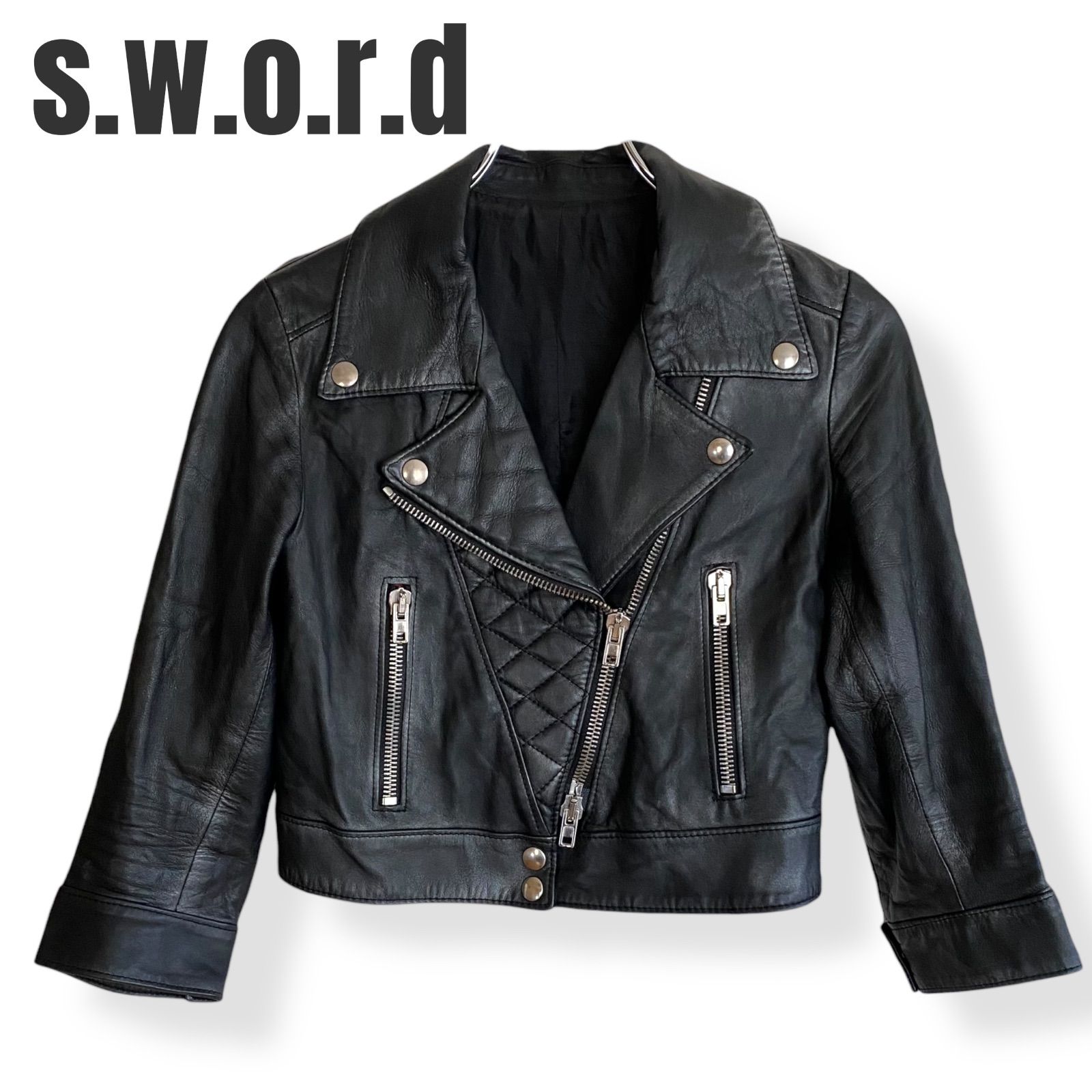 s.w.o.r.d ソード ブラック ラムレザー ライダースジャケット