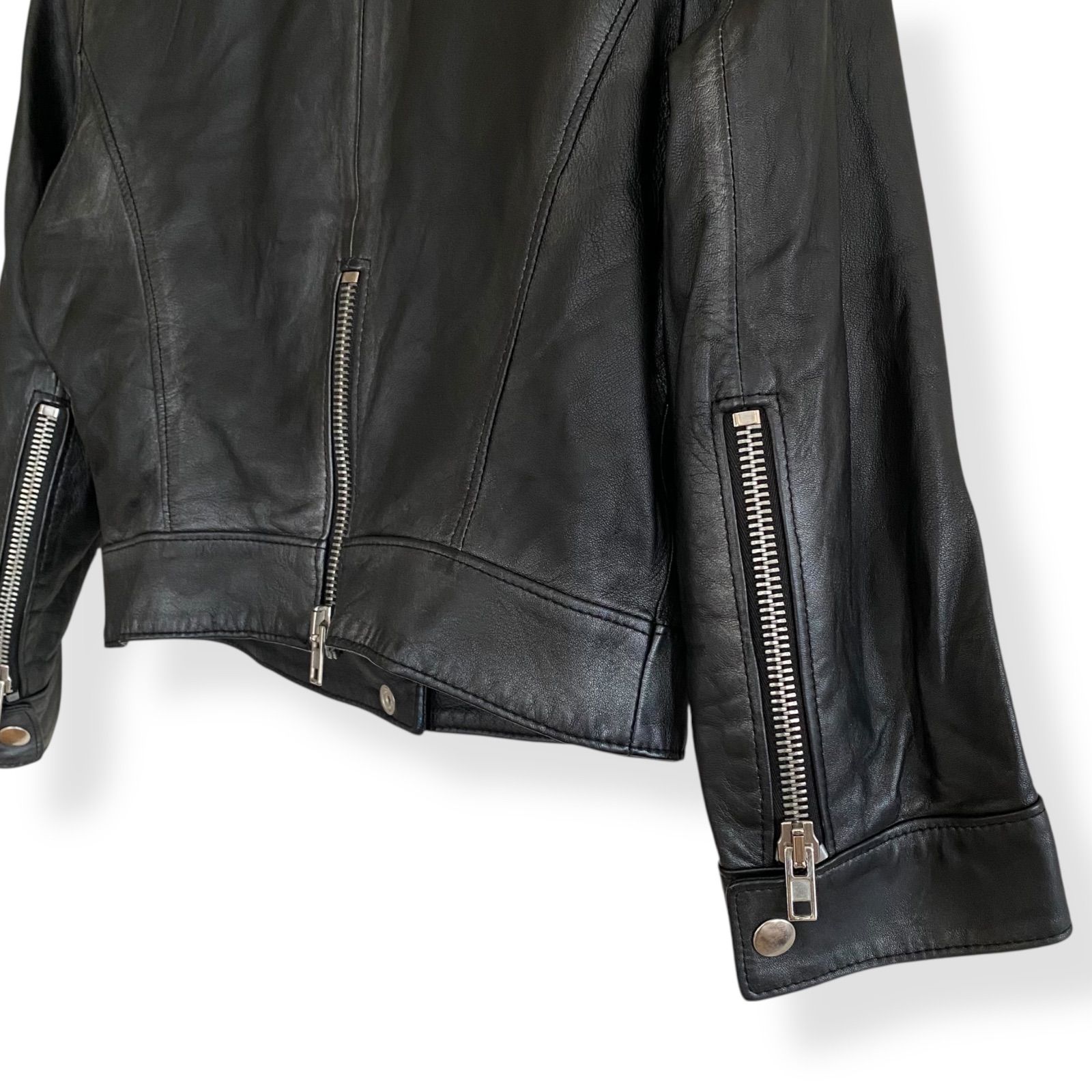 スワード Sword ラムレザー ライダースジャケット 42 ブラック