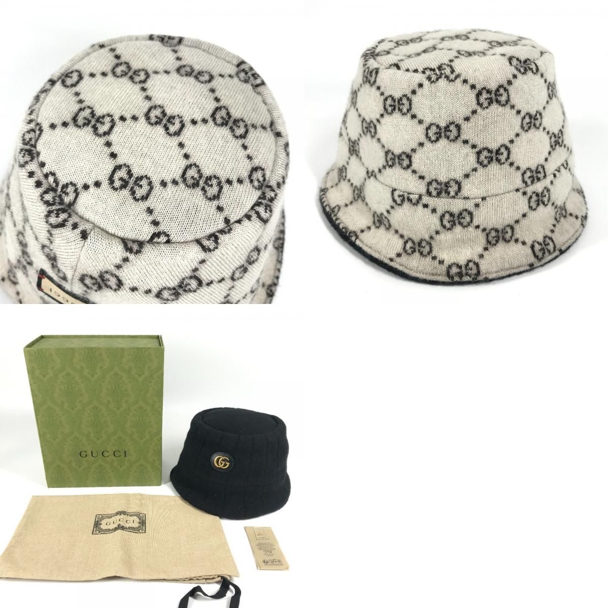 GUCCI グッチ ハット ダブルG 757912 ウール ブラック - メルカリ