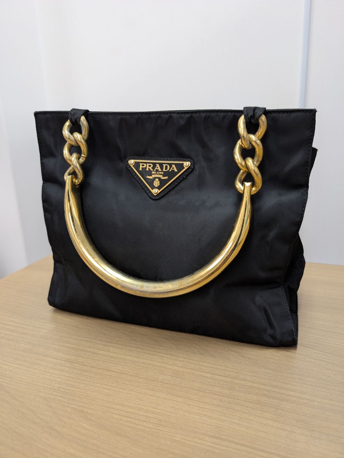 希少・ヴィンテージ】PRADA プラダ メタルハンドル ナイロン トート