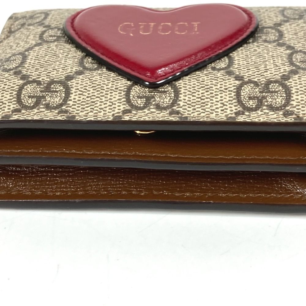 GUCCI グッチ 2つ折り財布 ハート ロゴ 648848 GGスプリームキャンバス