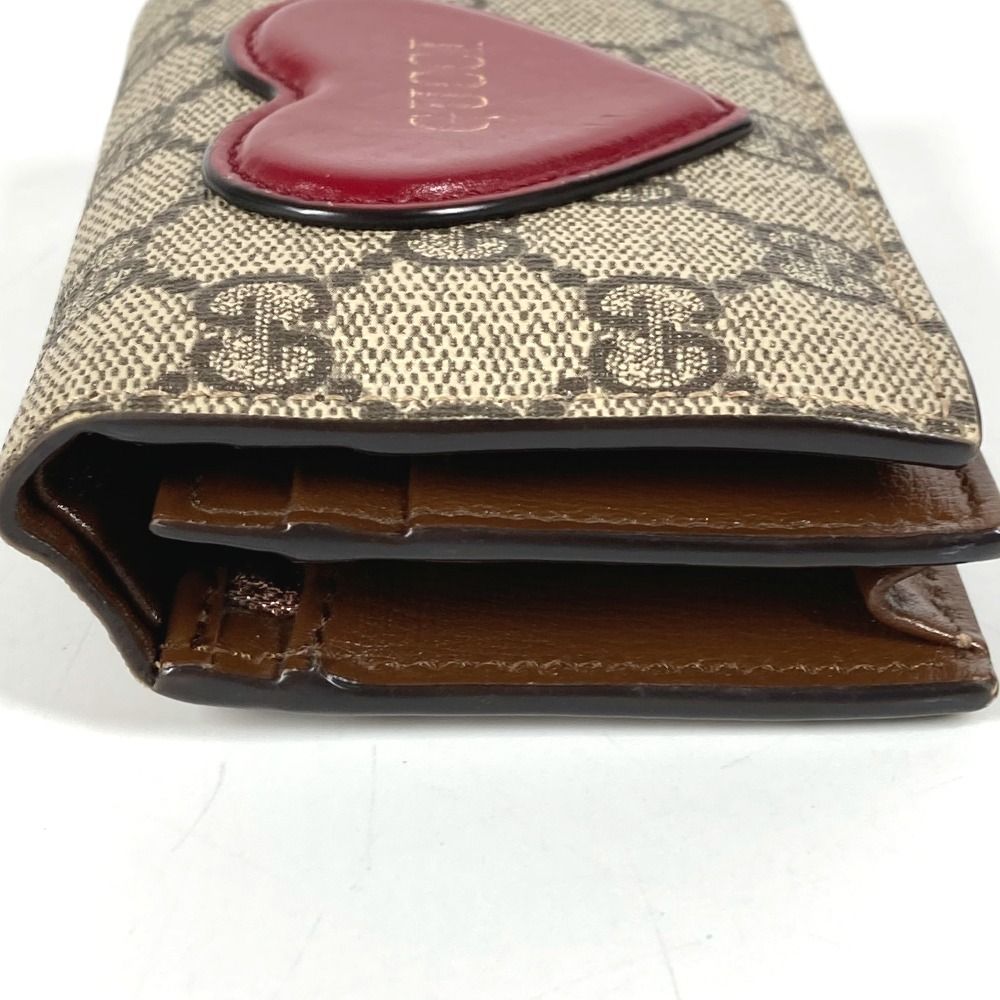 GUCCI グッチ 2つ折り財布 ハート ロゴ 648848 GGスプリームキャンバス
