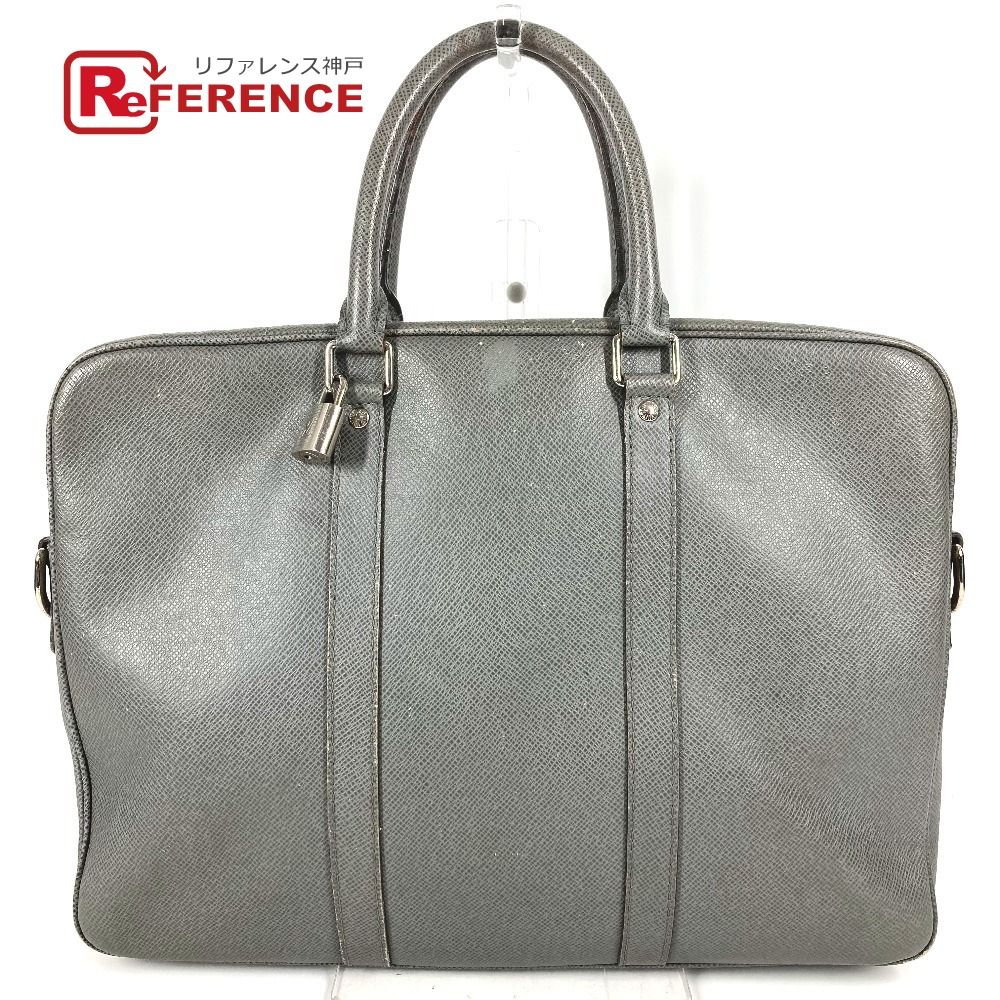 良品✨ルイヴィトン ビジネスバッグ タイガ レザー グレー HC LOUIS VUITTON(ルイヴィトン) ビジネスバッグ タイガ ポルトドキュマン