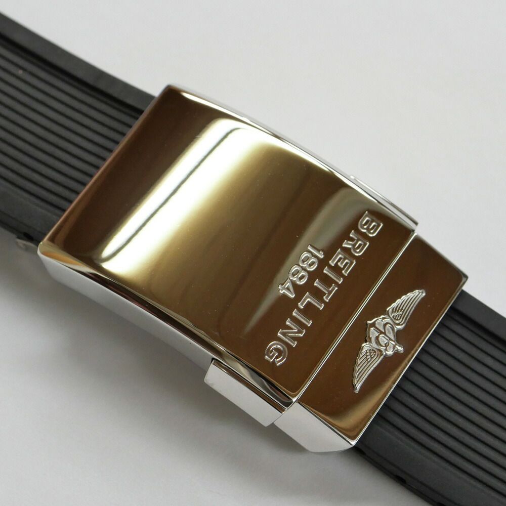  名東 ブライトリング ブラック ラバーストラップ 201 S 替えベルト ラグ幅24 mm Dバックル付き 腕時計 パーツ 小物 ラバーベルト 時計