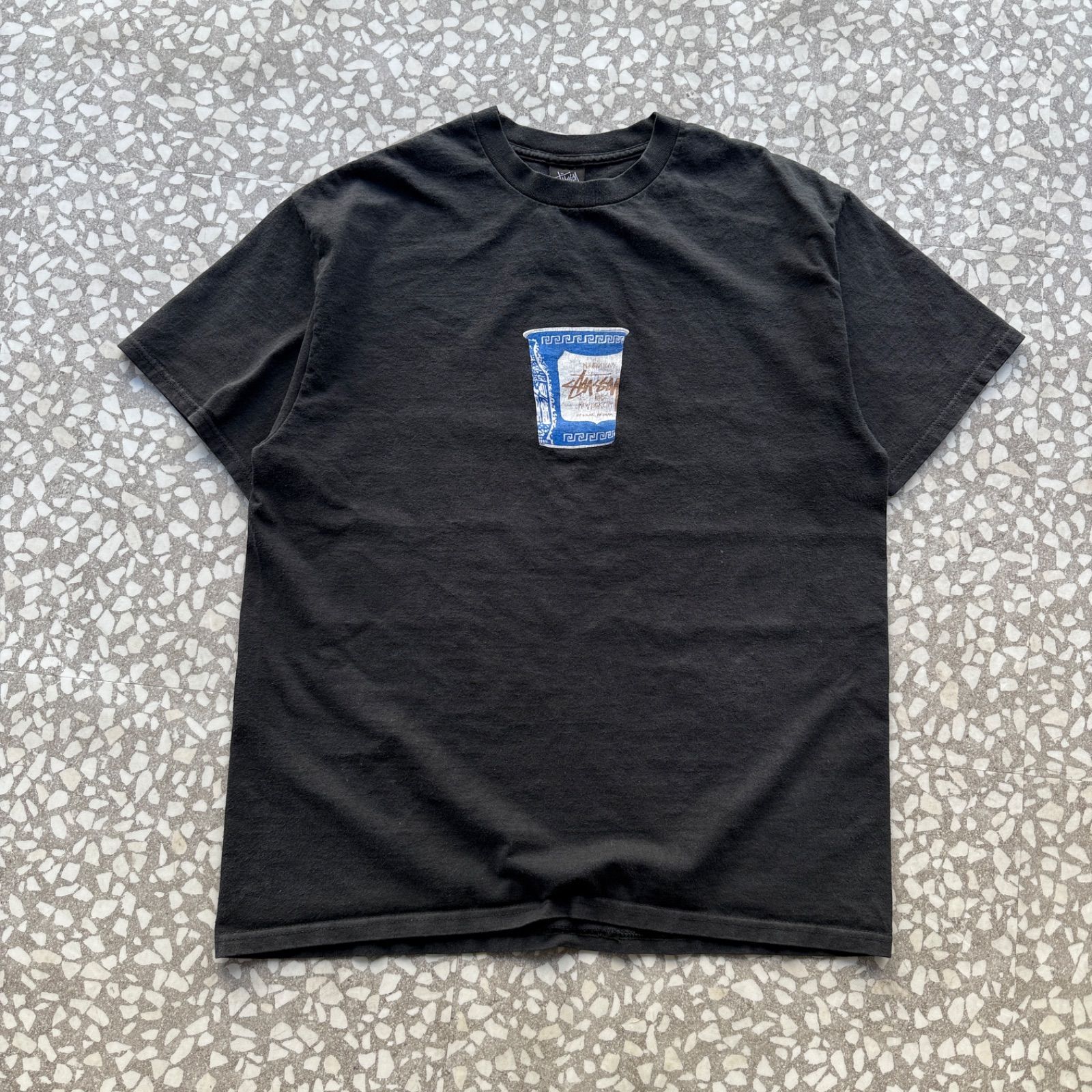STUSSY | 00 s カップヌードル T-shirt オールドステューシー デザインTシャツ ストリート 黒 sk 8