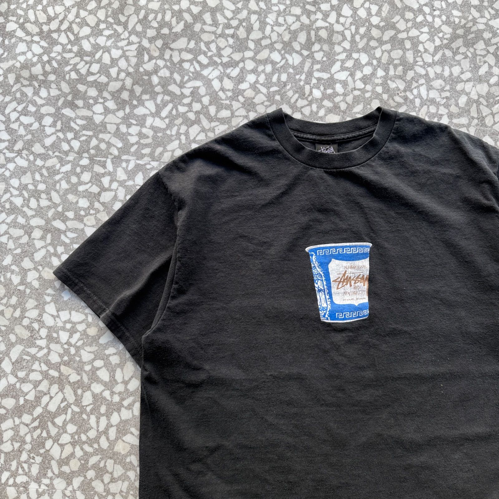 STUSSY | 00 s カップヌードル T-shirt オールドステューシー デザインTシャツ ストリート 黒 sk 8