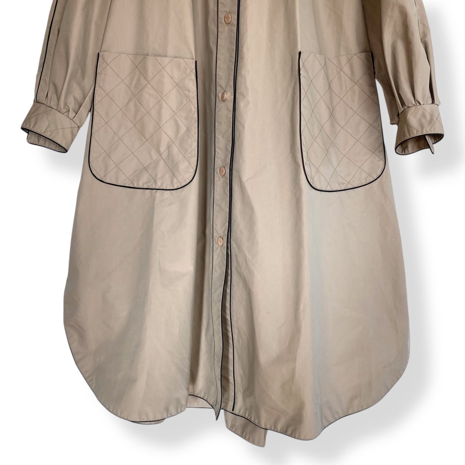 伊太利屋 ITALIYA GOJI ゴジ ロングコート 9号 M ベージュ ハイネック