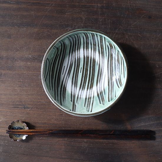 四寸皿 櫛描き 緑 坂本工窯 小鹿田焼 約φ12.5×3cm - メルカリ